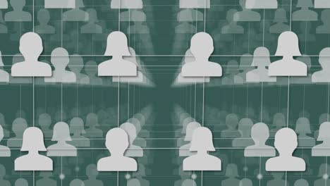 gran grupo de personas interactúan, envían mensajes, comparten ideas, se comunican