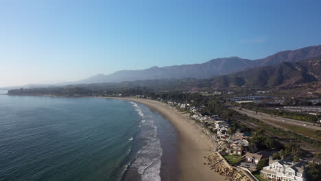 santa barbara california luxury coastline, santa ynez mountains, drone