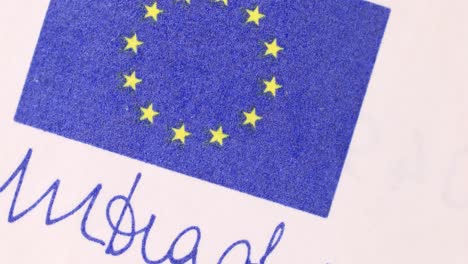 european union sign on the surface of an euro bill