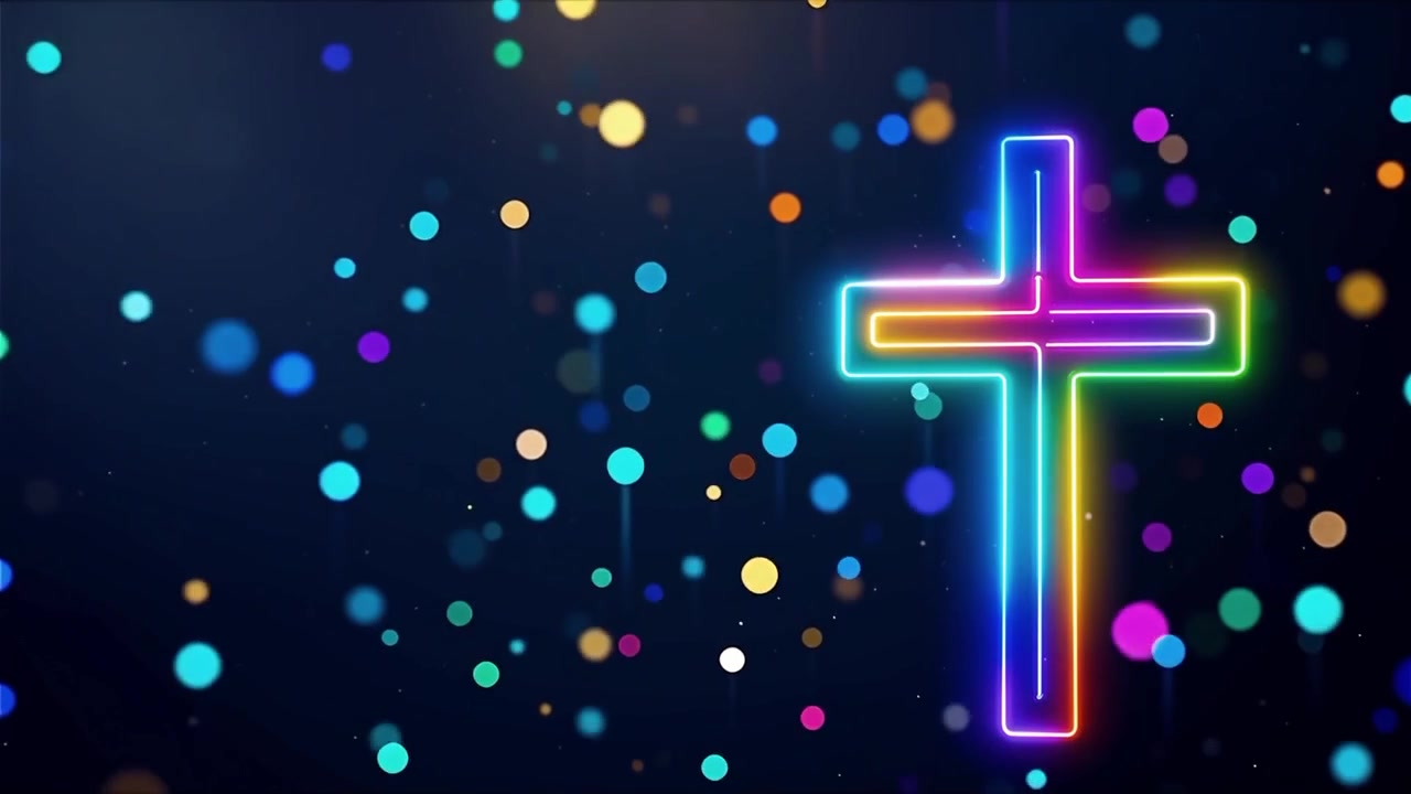 Christliches Kreuz, himmlisches Licht, Anbetungshintergrund.