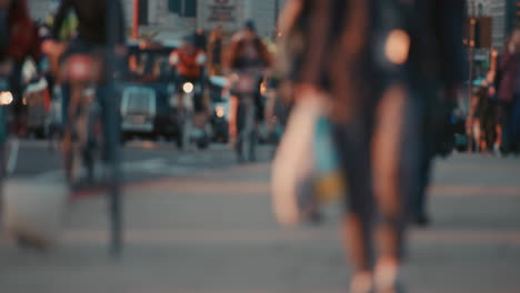 anonymous crowd of people walking  commuters london city street slow motion