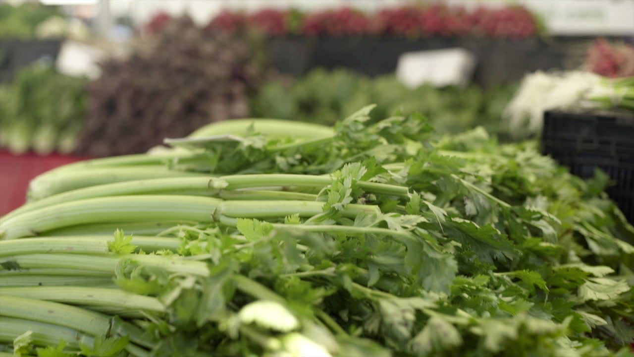 Fresh Celery and Produce at Market