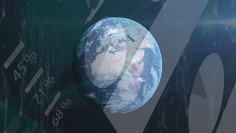 animación del procesamiento de datos financieros en todo el mundo