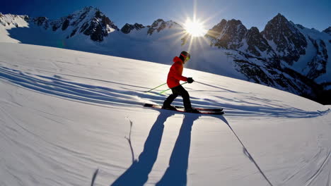 skier in the mountains