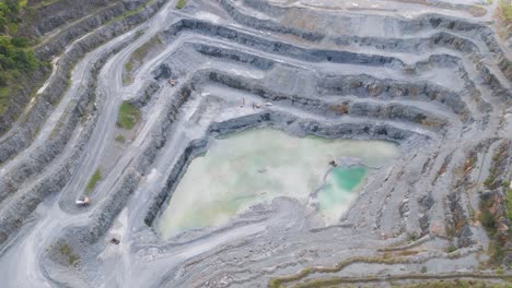 aerial view of a limestone quarry