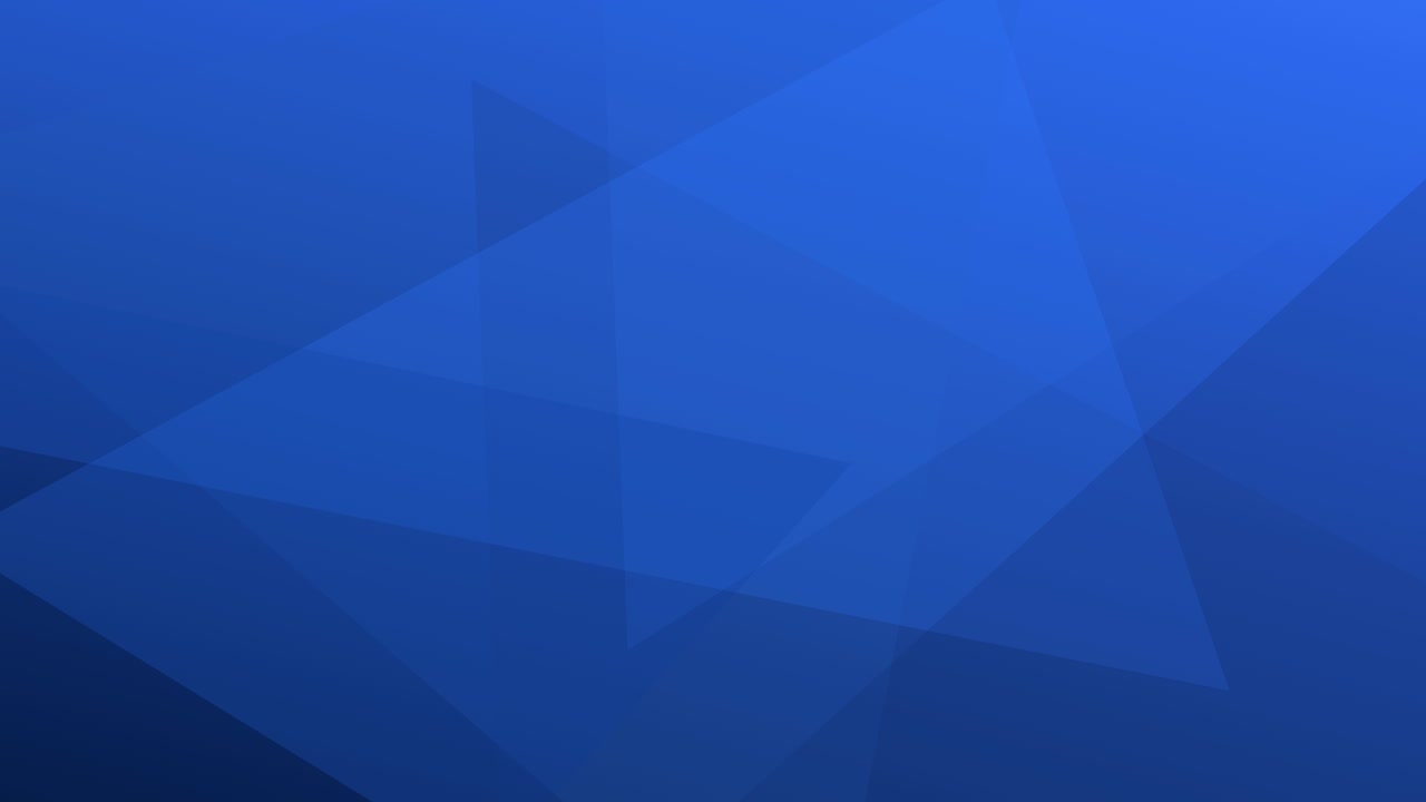 Animazione astratta blu di sfondo, triangoli geometrici sovrapposti, angoli acuti, transizioni di colore sfumate, estetica aziendale, stile minimalista moderno, concetto di design tecnologico professionale