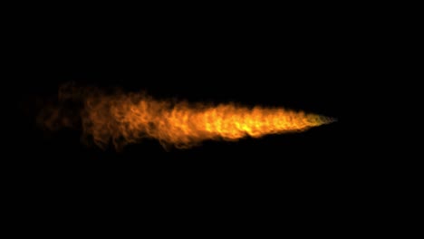 realistic stream of flame animation on black background