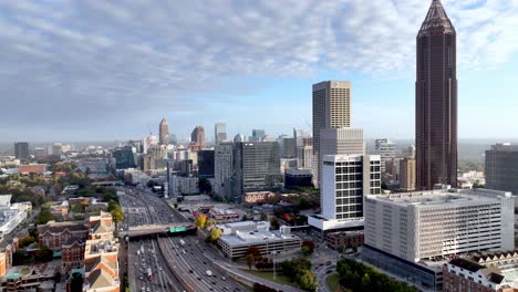aerial downward from atlanta georgia skyline