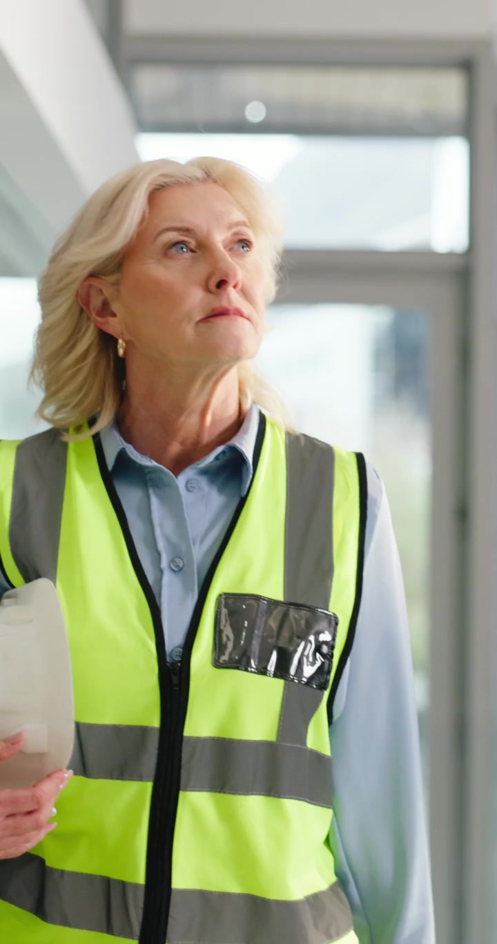 Mature Female Engineer Inspecting Construction Site