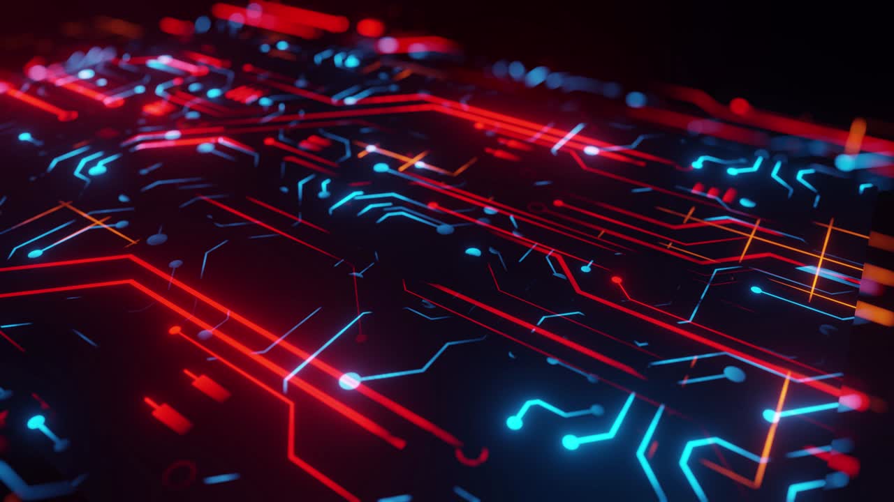 tecnología de datos moderna pantalla brillante visualización animada concepto de internet de las cosas, flujo de datos, digitalización del tráfico de internet