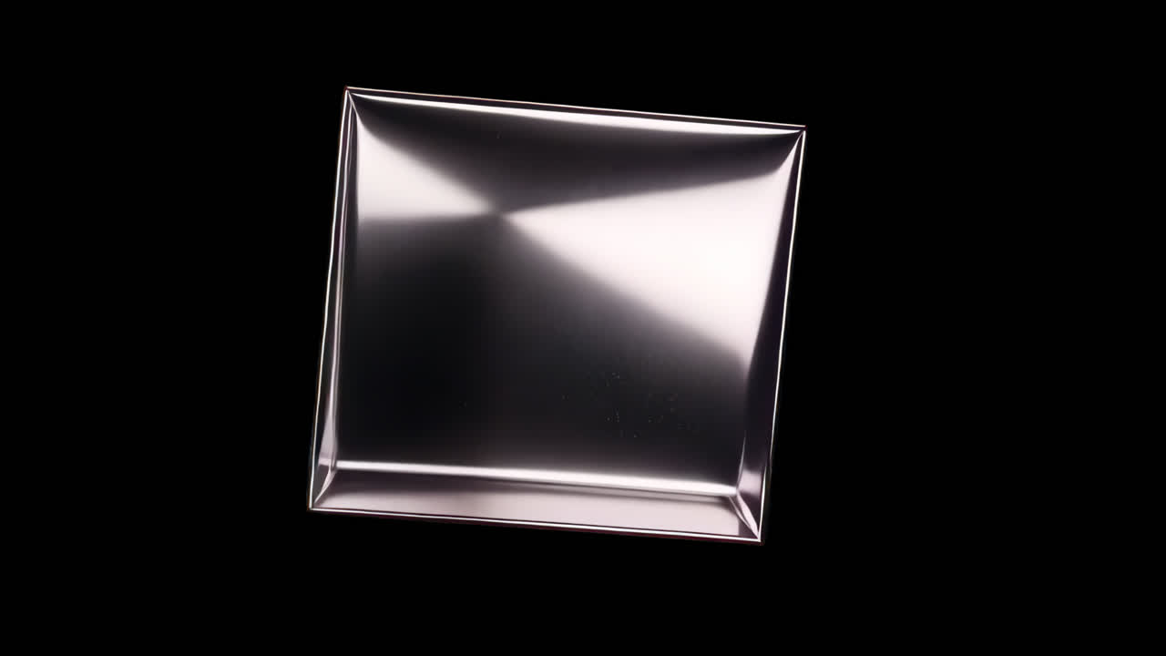 3d chrome cube animation isolated asset, transparent 4K video, alpha channel, ProRes 4444