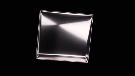 3d chrome cube animation isolated asset, transparent 4k video, alpha channel, prores 4444