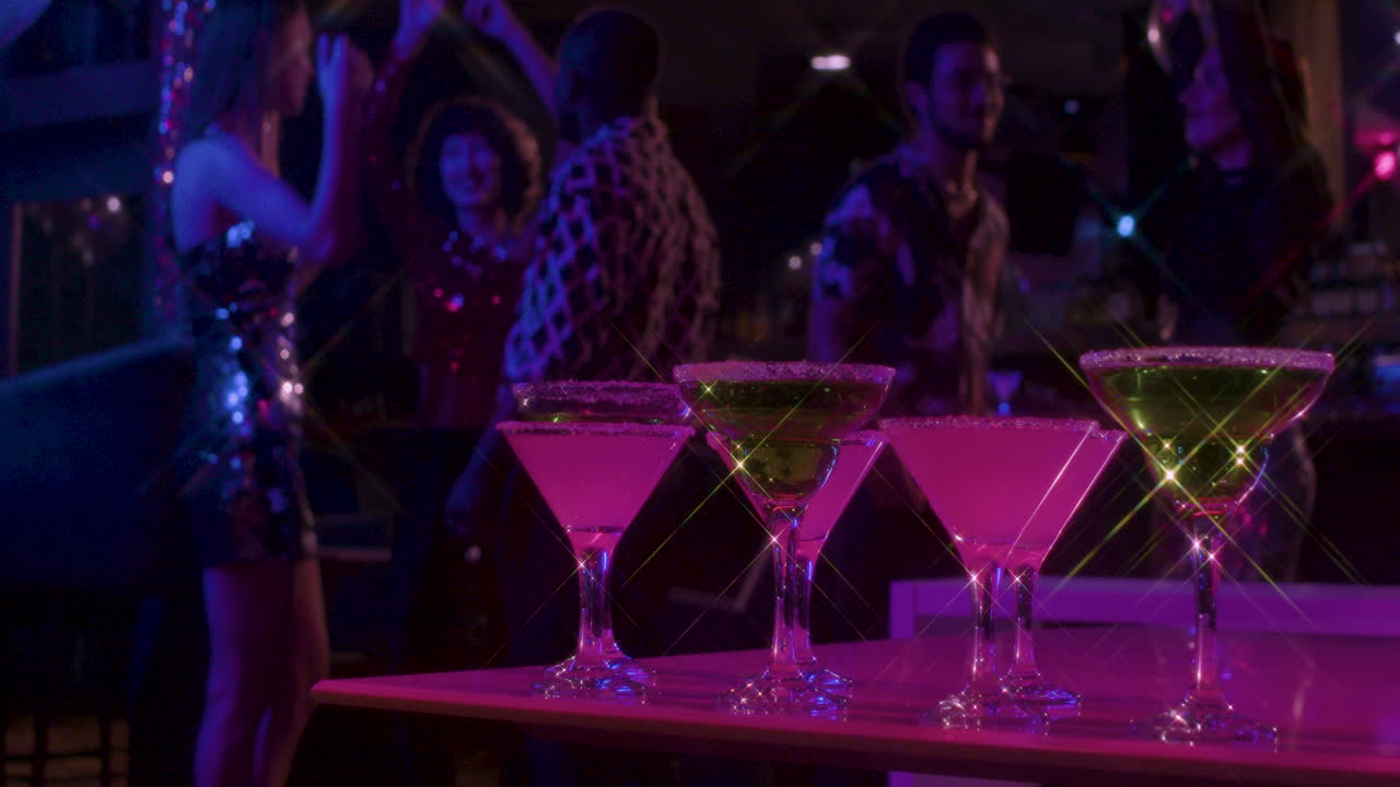 Cocktails on the bar in a party