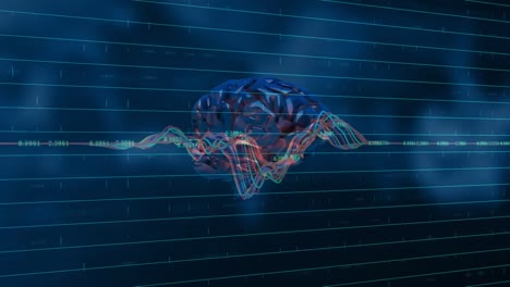 animation of graph over brain on blue background