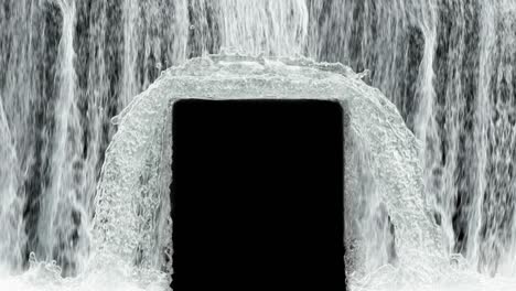 waterfall texture loop isolated on black background. 4k for mapping 3d illustration.