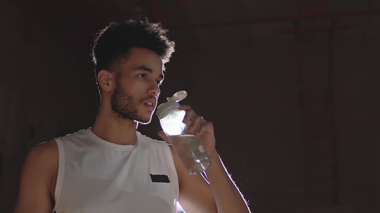 Basketball Player Drinking Water