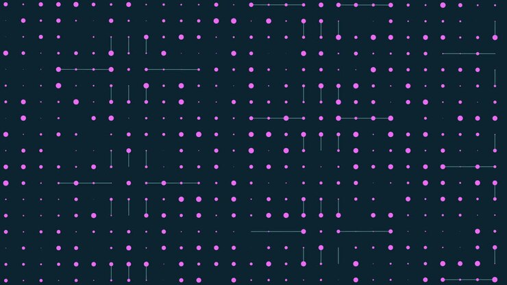 Glowing symmetrical dot grid pattern on dark background