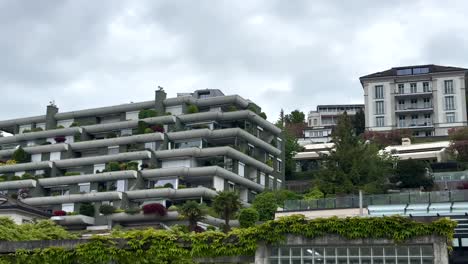 modern apartment buildings on a hillside