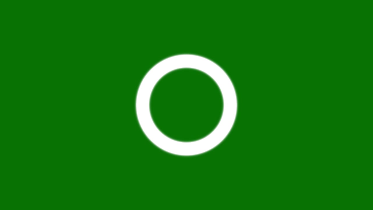 Animated White Circle Expanding and Contracting on Green Background