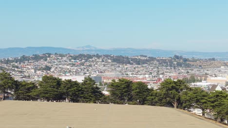 a wide look at bernal heights captures its quiet streets against the buzz of surrounding san francisco