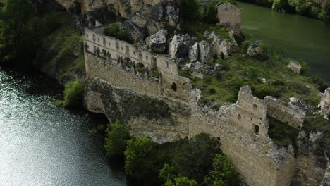 old monastery ruins in duraton river gorge in segovia, castile and leon