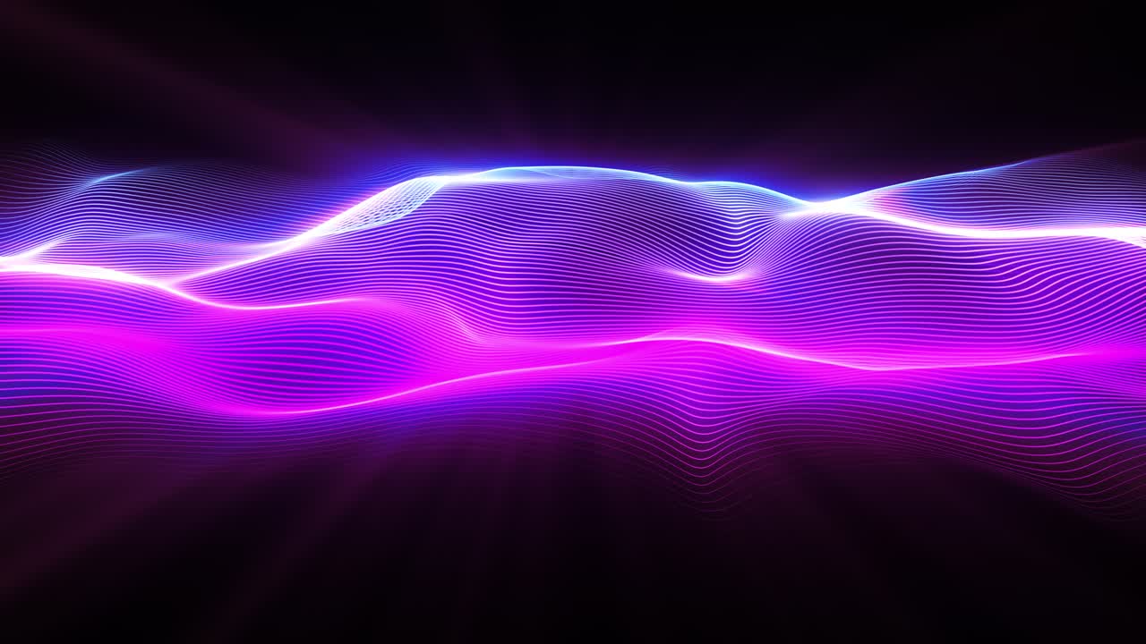 Abstract Glowing Neon Waves