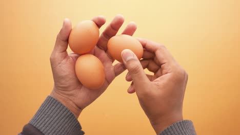 top ciew of hand pick eggs ,