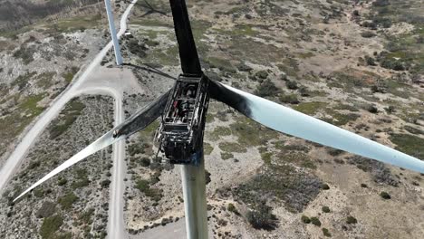 wind turbine destroyed by a fire