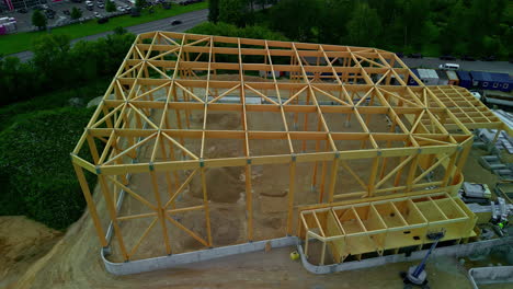 modern structural of a building made of timber