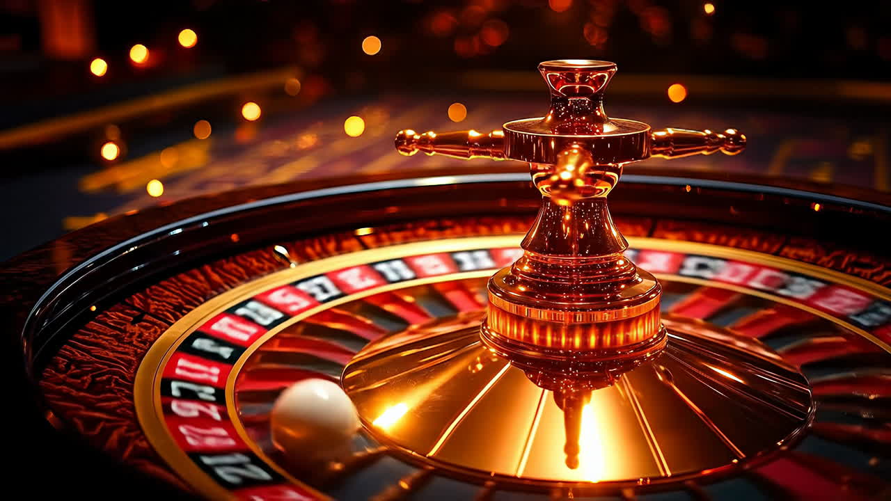 A roulette wheel spins in a busy casino. A roulette wheel spins in a busy casino. Players watch and wait for the outcome of their bets
