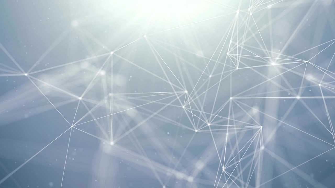 Abstract Polygonal Geometrical with connected polygons plexus points, dots, lines, triangles Seamless Loop Animation subtle design element background for corporate presentations.