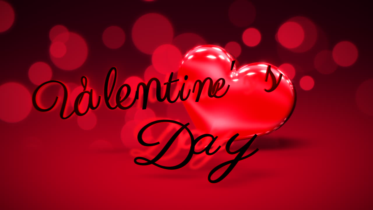 día de san valentín texto y movimiento corazón romántico en el amor