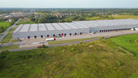 aerial view of goods warehouse