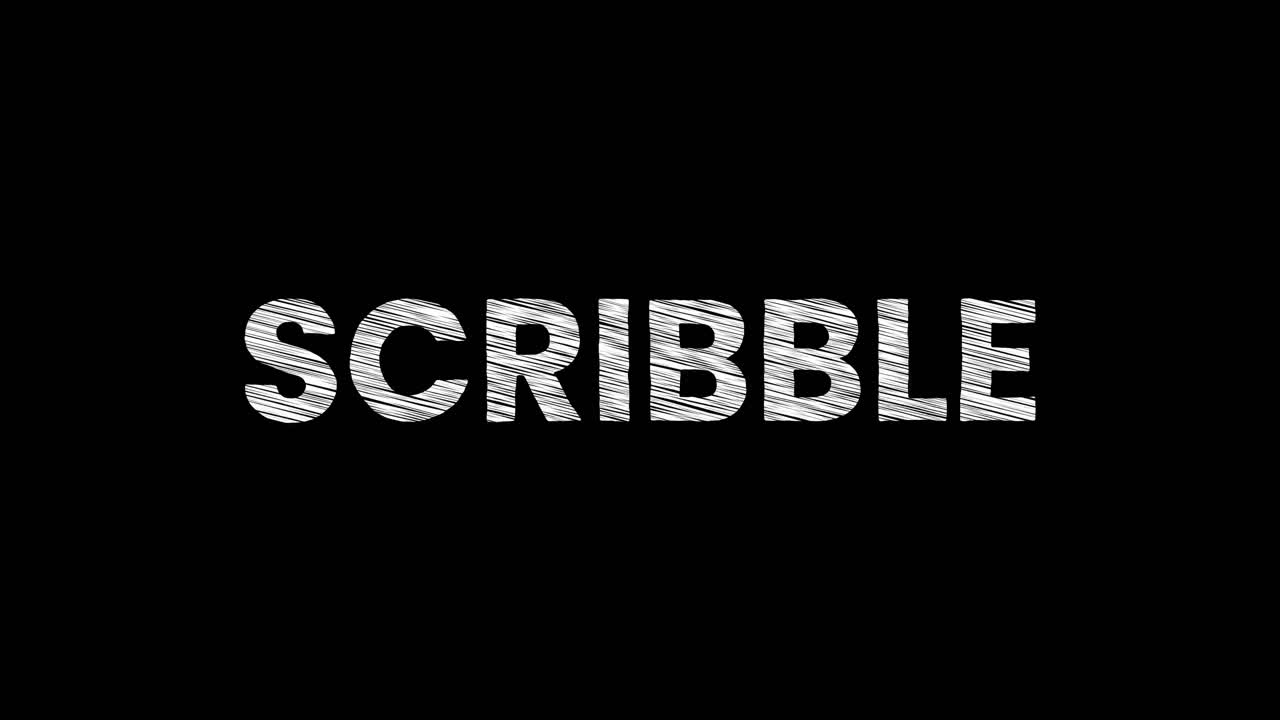 Animated Scribble Text on Black Background