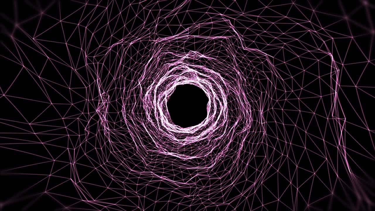 Abstrakte glødende linjer i en sømløs loop motion graphics tunnel. Futuristisk loop-animation på mørk baggrund.