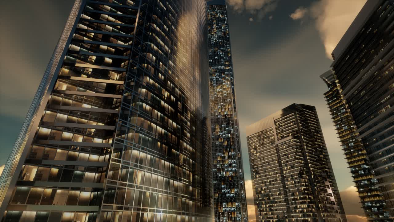 rascacielos o edificios modernos en la ciudad