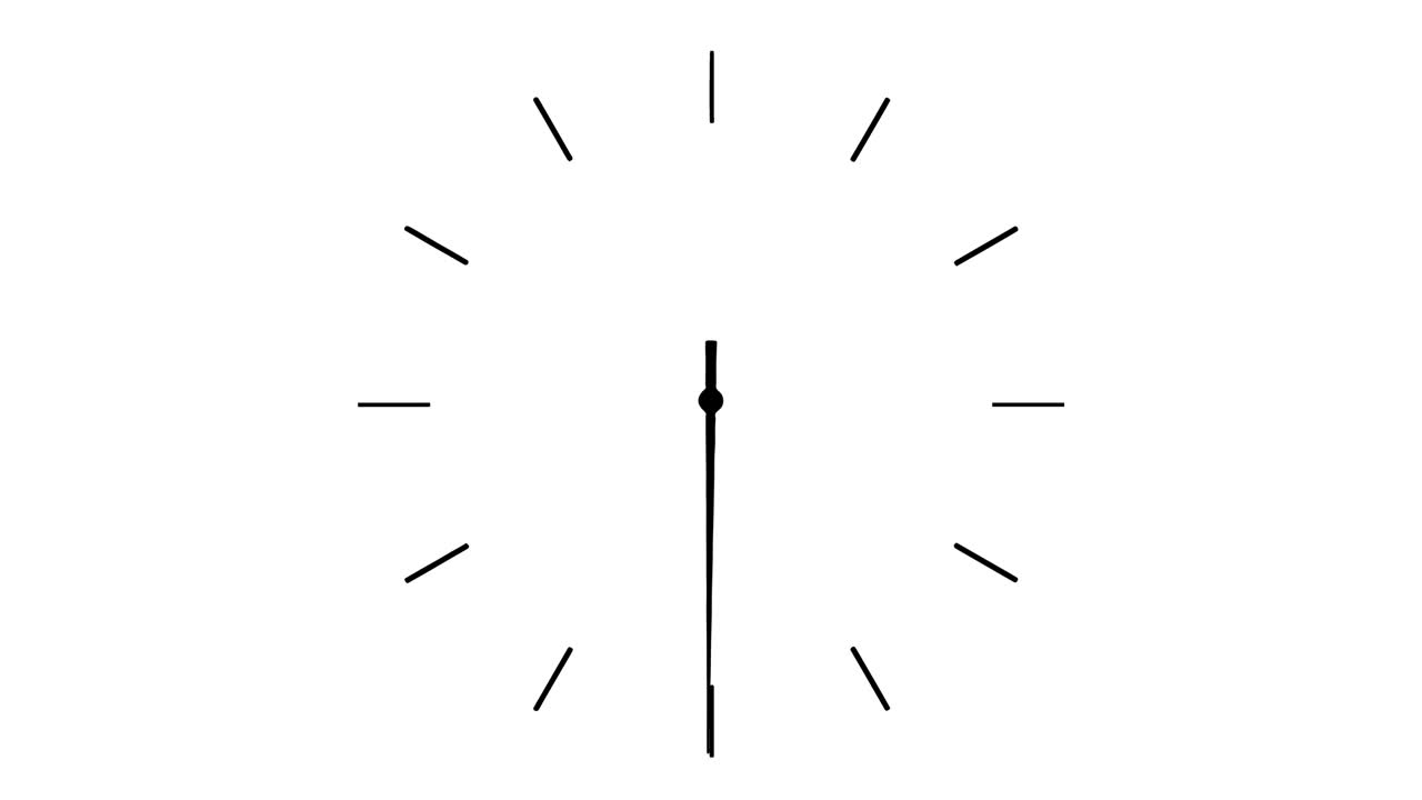 4K clock spinning, watch animation on white background