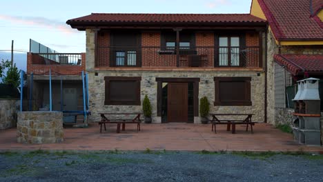 charming rural house with stone facade, patio, and trampoline in galizano, cantabria