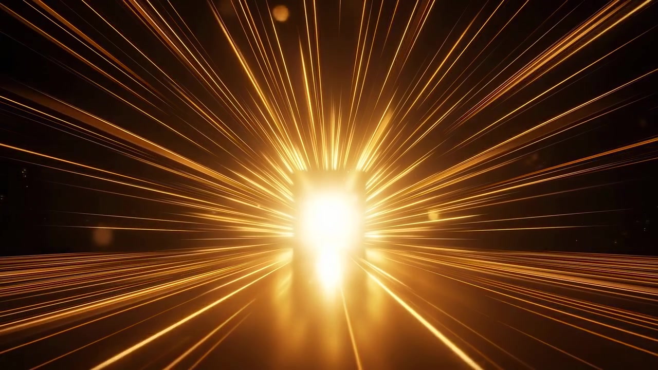 Abstract Golden Light Rays and Particles Moving Forward