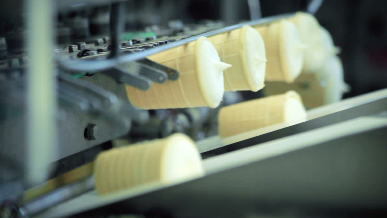 fábrica de helados. planta de procesamiento de alimentos. proceso de fabricación de helados