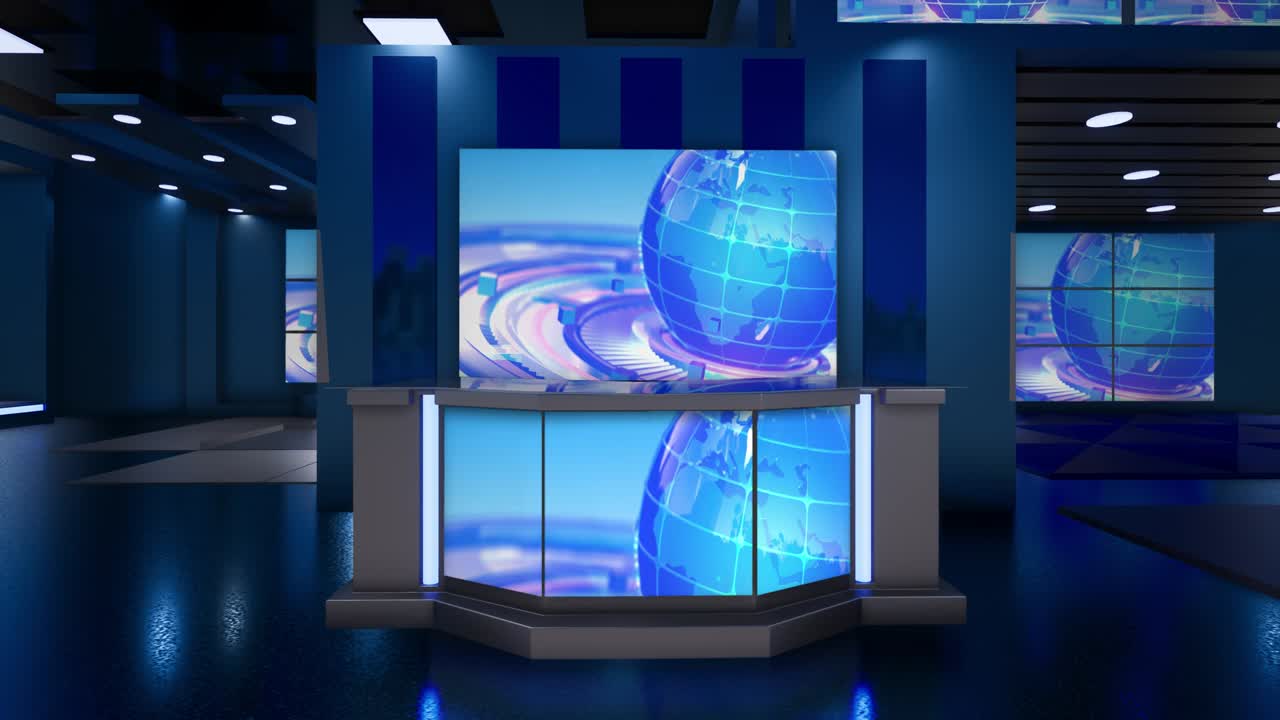 3D 가상 TV 스튜디오 뉴스