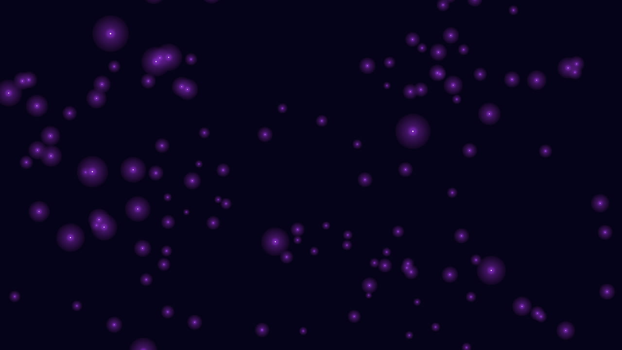 Purple and black background with floating white bubbles or droplets