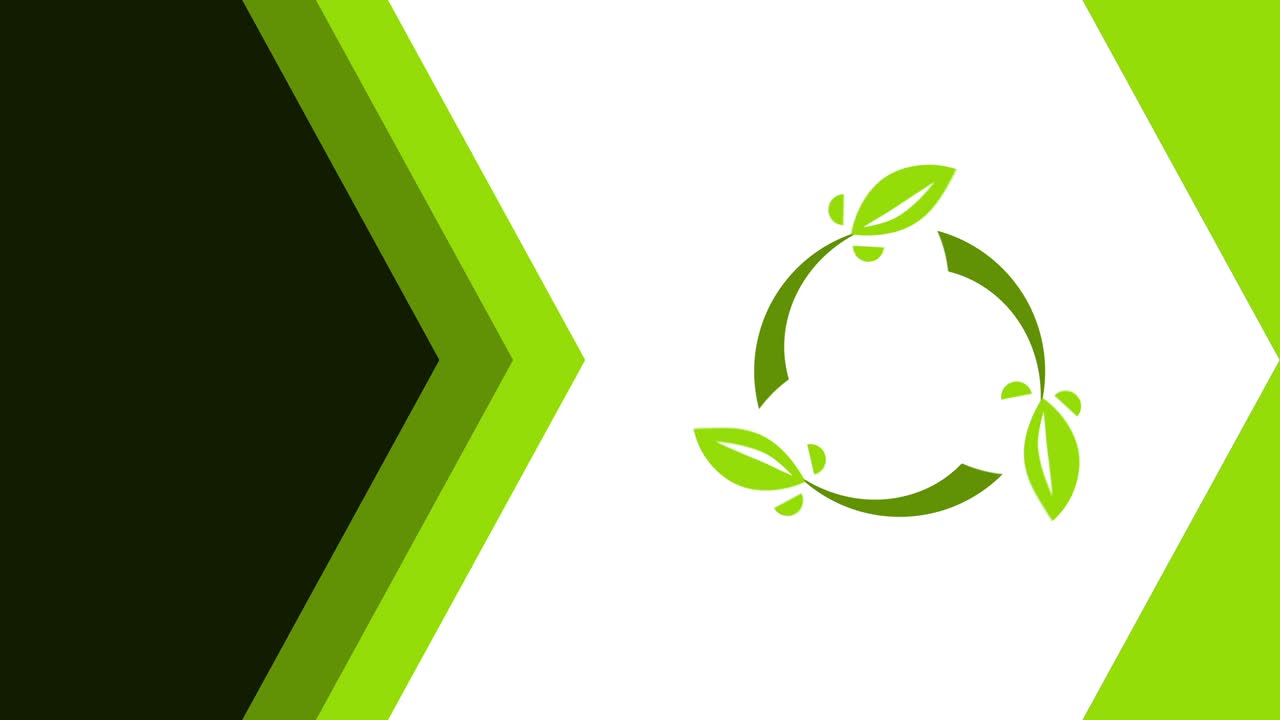 el video en 4k del símbolo de reciclaje verde de dibujos animados.