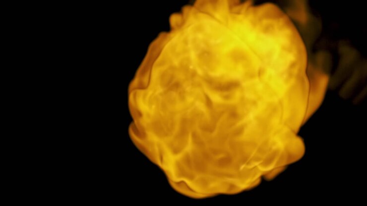 stunning fireball hurtling towards the camera in slow motion, captured at 1000 fps