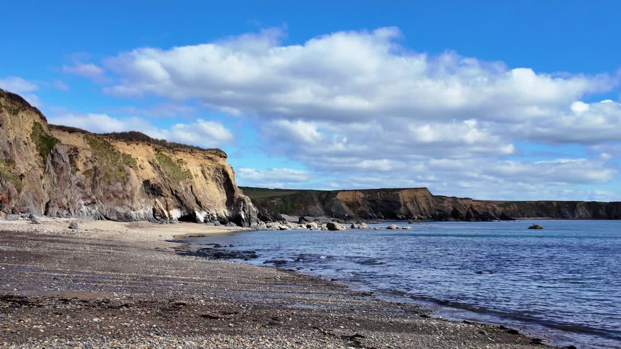 Dramatic Coastline deserted beach on a spring day Copper Coast Waterford Ireland