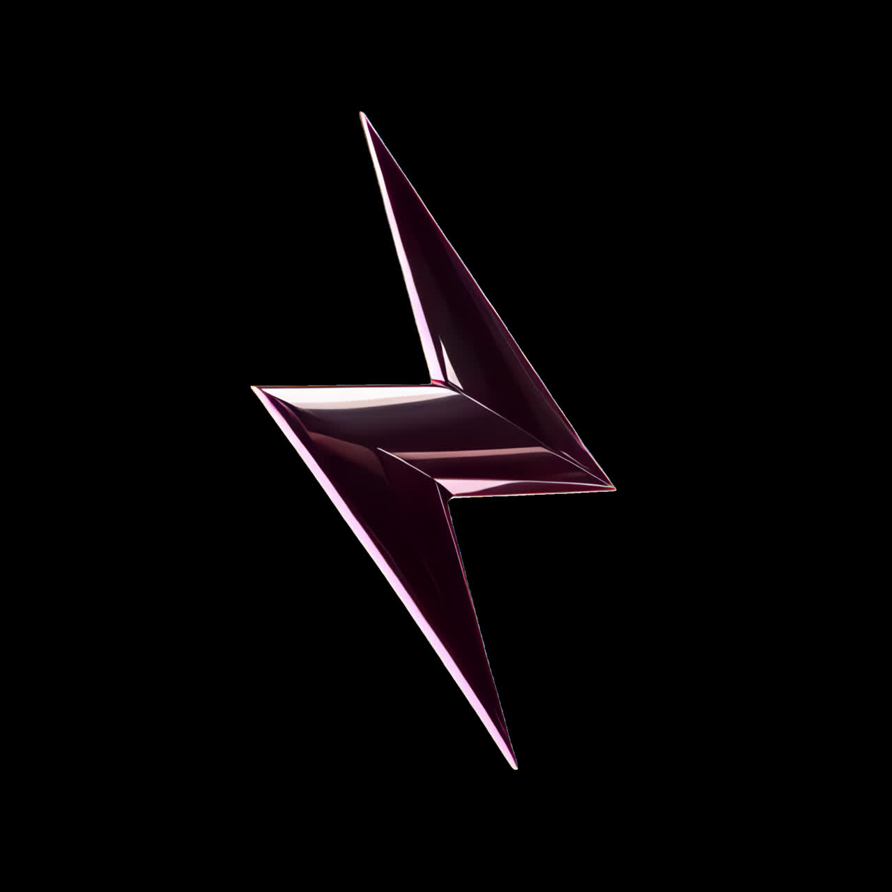 Silver lightning icon animation isolated asset, transparent 4K video, alpha channel, ProRes 4444