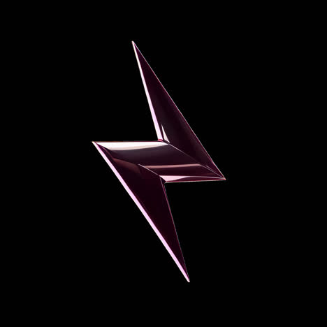 silver lightning icon animation isolated asset, transparent 4k video, alpha channel, prores 4444