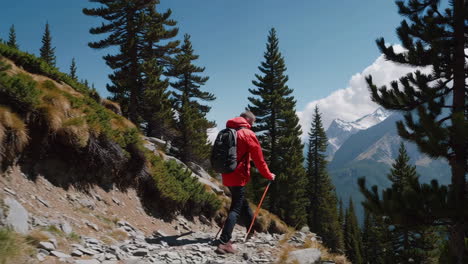 hiking in the mountains