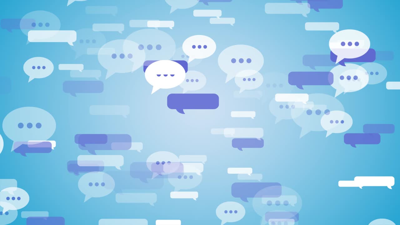 소셜 미디어 스피치 버블 4k 해상도 루핑 스핀 배경