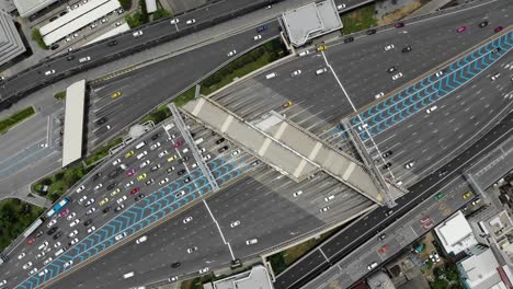 expressway top view, road traffic an important infrastructure